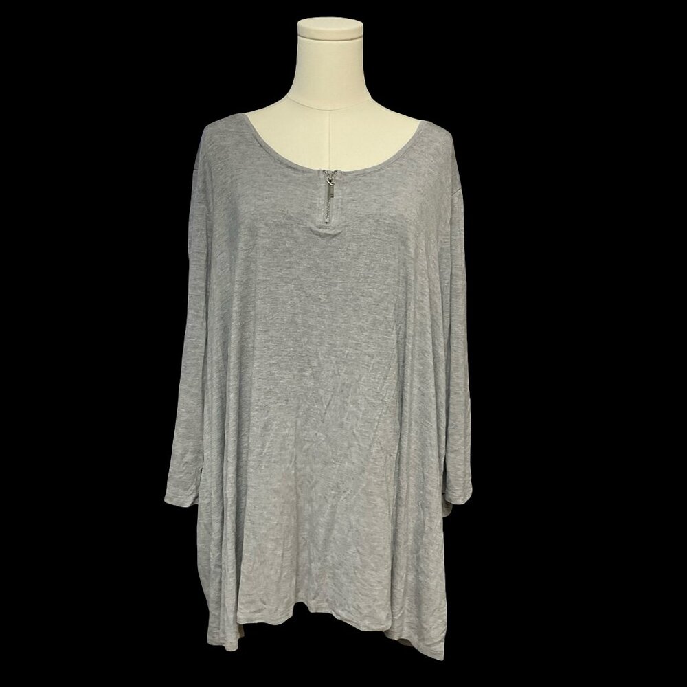 👗5/$25 - Grey Top w/ Zipper Detail
